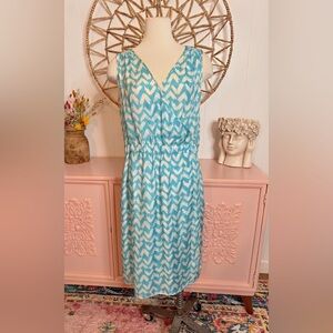 Doncaster Aqua Chevron Midi Dress